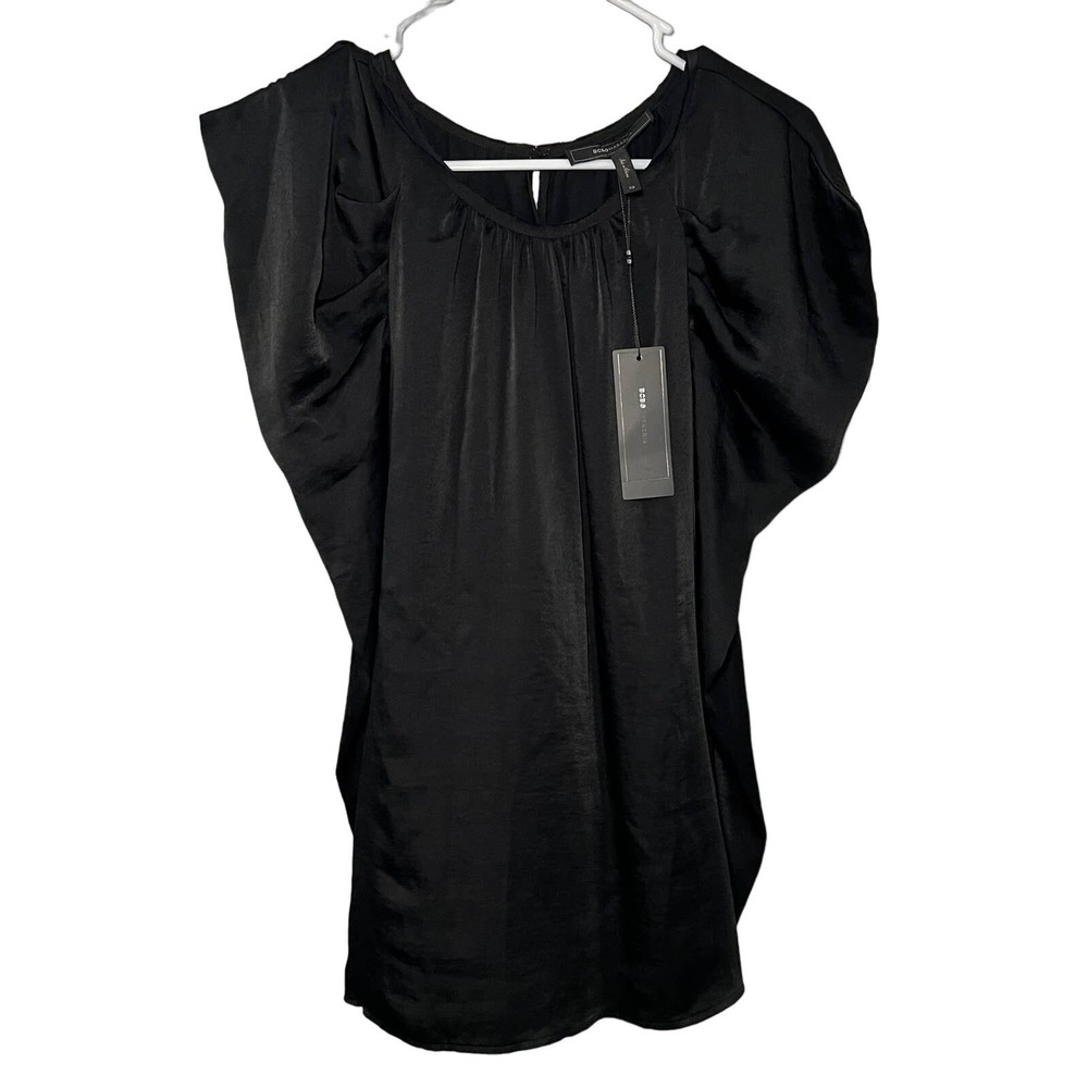 Women's BCBGMAXAZRIA Puffy Shoulder Satin Tunic Size XS